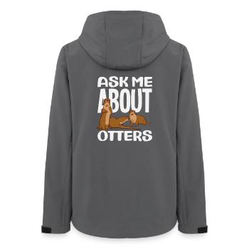 Frag Mich Über Otter Seeotter Cartoon - Frauen Recycelte Softshelljacke von Stanley/Stella - Anthrazit - Hinten - AI Model Female 172 light (172cm)