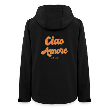 Ciao Amore Retro Typography - Women’s Recycled Softshell Jacket by Stanley/Stella - black - Back - AI Model Female 172 light (172cm)