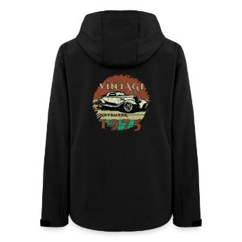 50. Geburtstag - Klassiker - Vintage since 11/1975 - Frauen Recycelte Softshelljacke von Stanley/Stella - Schwarz - Hinten - AI Model Female 172 light (172cm)