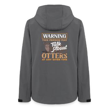 Warnung Person Tlaks Sea Otter Cartoon - Frauen Recycelte Softshelljacke von Stanley/Stella - Anthrazit - Hinten - AI Model Female 172 light (172cm)