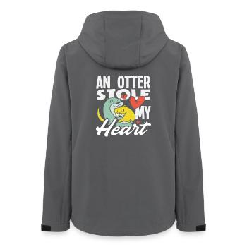Otter Hat Mein Herz Gestohlen Seeotter Cartoon - Frauen Recycelte Softshelljacke von Stanley/Stella - Anthrazit - Hinten - AI Model Female 172 light (172cm)