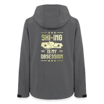 ski skiing - Frauen Recycelte Softshelljacke von Stanley/Stella - Anthrazit - Hinten - AI Model Female 172 light (172cm)