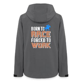 Fueled by Racing Forced into Day Job Humor - Frauen Recycelte Softshelljacke von Stanley/Stella - Anthrazit - Hinten - AI Model Female 172 light (172cm)