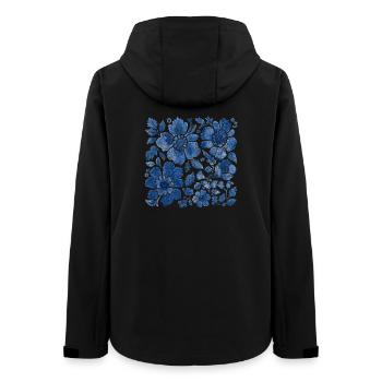 Blumenmuster mit Jeansstruktur – Stylisches Design - Frauen Recycelte Softshelljacke von Stanley/Stella - Schwarz - Hinten - AI Model Female 172 light (172cm)