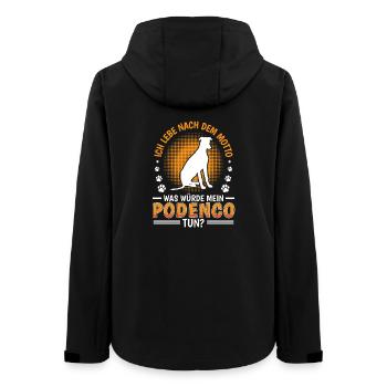 What would Podenco do Spanish Greyhound - Women’s Recycled Softshell Jacket by Stanley/Stella - black - Back - AI Model Female 172 light (172cm)