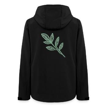 Mintgrüne Blätter im Stickerei-Look - Frauen Recycelte Softshelljacke von Stanley/Stella - Schwarz - Hinten - AI Model Female 172 light (172cm)