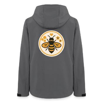 Save the Bees - Natur Bienenmotiv - Frauen Recycelte Softshelljacke von Stanley/Stella - Anthrazit - Hinten - AI Model Female 172 light (172cm)