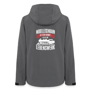  Modelleisenbahn Ist Kein Hobby Es Ist Ein - Frauen Recycelte Softshelljacke von Stanley/Stella - Anthrazit - Hinten - AI Model Female 172 light (172cm)