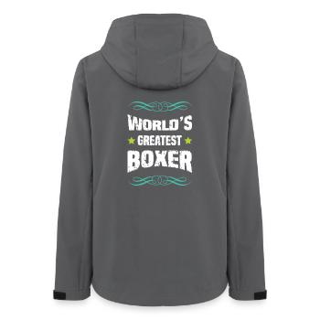 World's Greatest Boxer - Women’s Recycled Softshell Jacket by Stanley/Stella - anthracite - Back - AI Model Female 172 light (172cm)