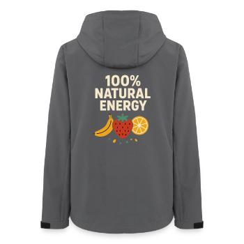 100% Natural Energy – Fruit Lover Design - Women’s Recycled Softshell Jacket by Stanley/Stella - anthracite - Back - AI Model Female 172 light (172cm)