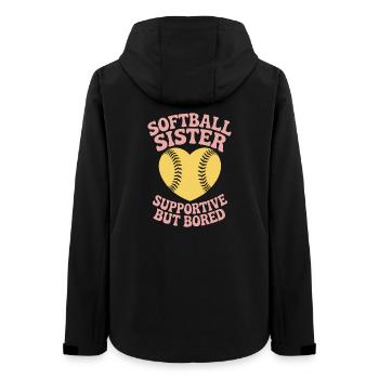Softball Dire Soeur Drôle Softball Cadeau - Veste softshell femme recyclée Stanley/Stella - noir - Dos - AI Model Female 172 light (172cm)