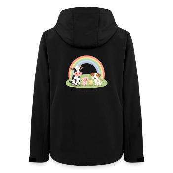 Les animaux sont des amis Pastel Ferme Design de ferme - Veste softshell femme recyclée Stanley/Stella - noir - Dos - AI Model Female 172 light (172cm)