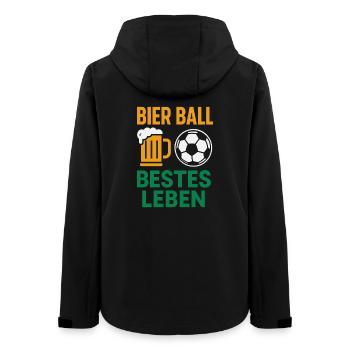 Bier Ball Bestes Leben – Fußballfan Design - Frauen Recycelte Softshelljacke von Stanley/Stella - Schwarz - Hinten - AI Model Female 172 light (172cm)