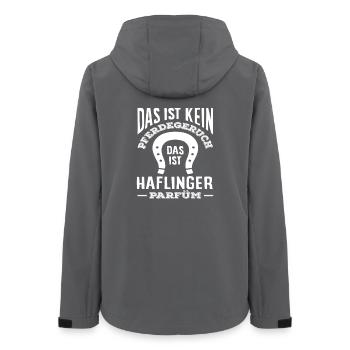 Haflinger Pony Riding Luster Horses Saying - Women’s Recycled Softshell Jacket by Stanley/Stella - anthracite - Back - AI Model Female 172 light (172cm)