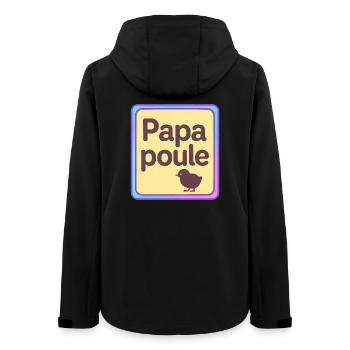 Papa Poule - Father's Day - Women’s Recycled Softshell Jacket by Stanley/Stella - black - Back - AI Model Female 172 light (172cm)