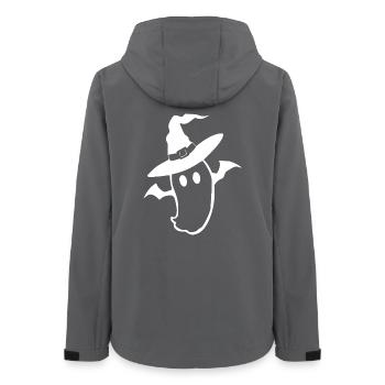 Halloween_T-shirt_Gespenst_weiss_spooky_cute - Frauen Recycelte Softshelljacke von Stanley/Stella - Anthrazit - Hinten - AI Model Female 172 light (172cm)