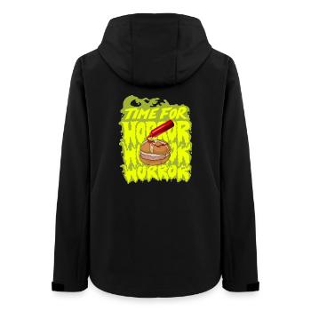 Bayrische Streetwear Halloween Leberkas Ketchup - Frauen Recycelte Softshelljacke von Stanley/Stella - Schwarz - Hinten - AI Model Female 172 light (172cm)