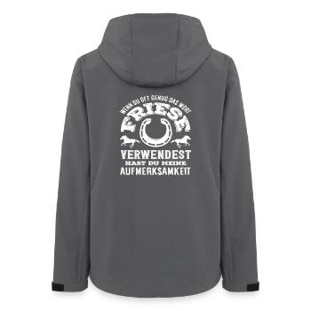 Pferdemädchen Reiten Ponyfans Reiter Friese Spruch - Frauen Recycelte Softshelljacke von Stanley/Stella - Anthrazit - Hinten - AI Model Female 172 light (172cm)