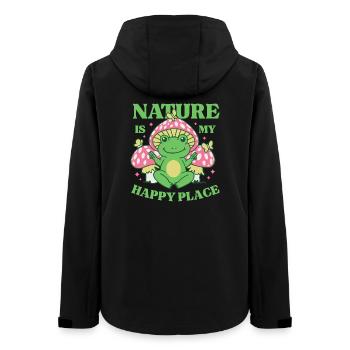 Die Natur ist mein glücklicher Ort - Frauen Recycelte Softshelljacke von Stanley/Stella - Schwarz - Hinten - AI Model Female 172 light (172cm)