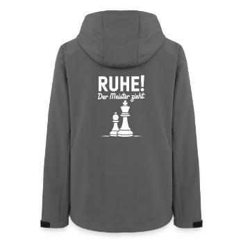 Ruhe Der Meister Zieht Schach Motiv - Frauen Recycelte Softshelljacke von Stanley/Stella - Anthrazit - Hinten - AI Model Female 172 light (172cm)