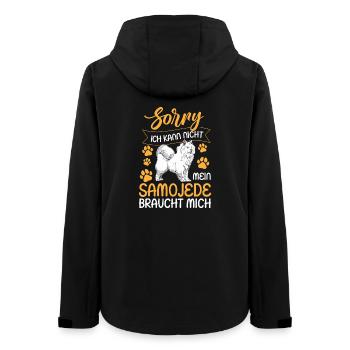 Samojede kann nicht Schlittenhund - Frauen Recycelte Softshelljacke von Stanley/Stella - Schwarz - Hinten - AI Model Female 172 light (172cm)