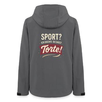 Sport? I thought you said cake! - Women’s Recycled Softshell Jacket by Stanley/Stella - anthracite - Back - AI Model Female 172 light (172cm)