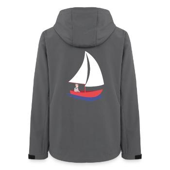 Nautic Design Sailboat Serenity in Red Hull - Women’s Recycled Softshell Jacket by Stanley/Stella - anthracite - Back - AI Model Female 172 light (172cm)