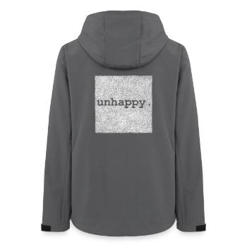 unhappy - Weiße Version - Frauen Recycelte Softshelljacke von Stanley/Stella - Anthrazit - Hinten - AI Model Female 172 light (172cm)
