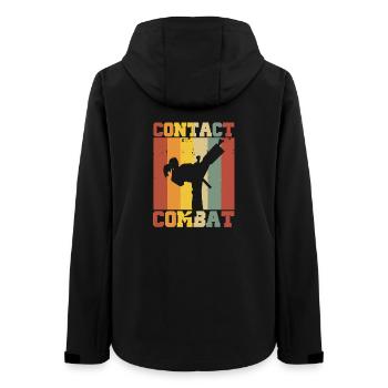 Silhouette einer Karatefrau – Combat Contact  - Frauen Recycelte Softshelljacke von Stanley/Stella - Schwarz - Hinten - AI Model Female 172 light (172cm)