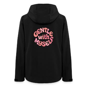 Sanft zu mir selbst, positives Design - Frauen Recycelte Softshelljacke von Stanley/Stella - Schwarz - Hinten - AI Model Female 172 light (172cm)