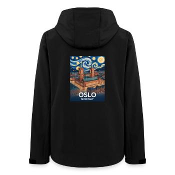 Oslo - Women’s Recycled Softshell Jacket by Stanley/Stella - black - Back - AI Model Female 172 light (172cm)