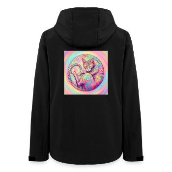 Pastell Mosaik Katze  Sanft und kunstvoll - Frauen Recycelte Softshelljacke von Stanley/Stella - Schwarz - Hinten - AI Model Female 172 light (172cm)