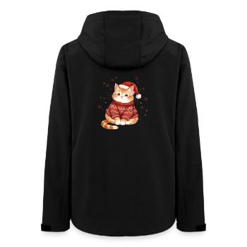 Cozy Cat Christmas Sweater Design - Frauen Recycelte Softshelljacke von Stanley/Stella - Schwarz - Hinten - AI Model Female 172 light (172cm)