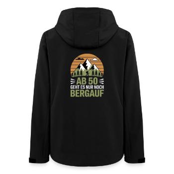 Ab 50 Geht Es Nur Noch Bergauf Bergmotiv - Frauen Recycelte Softshelljacke von Stanley/Stella - Schwarz - Hinten - AI Model Female 172 light (172cm)