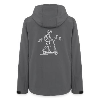 Croquis du conducteur d’un scooter électrique – Design urbain - Veste softshell femme recyclée Stanley/Stella - charbon - Dos - AI Model Female 172 light (172cm)