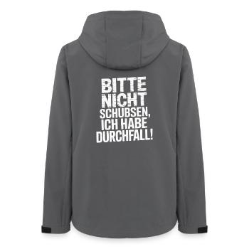 S’il vous plaît, ne poussez pas, j’ai la diarrhée plus drôle - Veste softshell femme recyclée Stanley/Stella - charbon - Dos - AI Model Female 172 light (172cm)