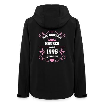 Maurerin Geburtstag Jahrgang 1995 Geboren 95 - Frauen Recycelte Softshelljacke von Stanley/Stella - Schwarz - Hinten - AI Model Female 172 light (172cm)