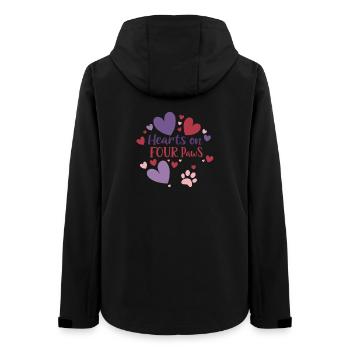 Amour des animaux - Cœurs sur Quatre Pattes - Veste softshell femme recyclée Stanley/Stella - noir - Dos - AI Model Female 172 light (172cm)