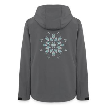 Ethnic star made of turquoise and silver beads - Women’s Recycled Softshell Jacket by Stanley/Stella - anthracite - Back - AI Model Female 172 light (172cm)