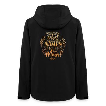 Appelé par ton nom - Lettrage de versets bibliques - Veste softshell femme recyclée Stanley/Stella - noir - Dos - AI Model Female 172 light (172cm)