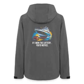 C’est drôle si je gagnais à la loterie, vous remarqueriez un yacht - Veste softshell femme recyclée Stanley/Stella - charbon - Dos - AI Model Female 172 light (172cm)