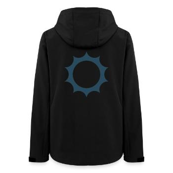 „Sonnenenergie – Saubere Zukunft“ - Frauen Recycelte Softshelljacke von Stanley/Stella - Schwarz - Hinten - AI Model Female 172 light (172cm)