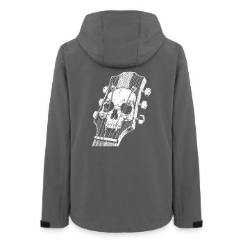 Schädelkopf Gitarrenheadstock - Frauen Recycelte Softshelljacke von Stanley/Stella - Anthrazit - Hinten - AI Model Female 172 light (172cm)