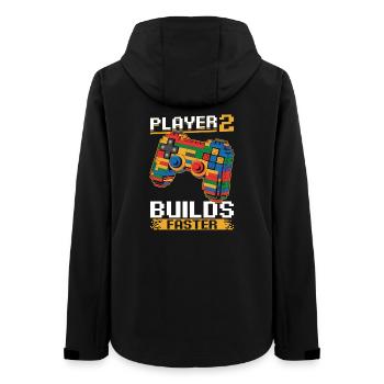 Building Blocks Gamer Gaming Brick Builder - Women’s Recycled Softshell Jacket by Stanley/Stella - black - Back - AI Model Female 172 light (172cm)