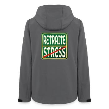 Stressarbeit im Ruhestand - Frauen Recycelte Softshelljacke von Stanley/Stella - Anthrazit - Hinten - AI Model Female 172 light (172cm)