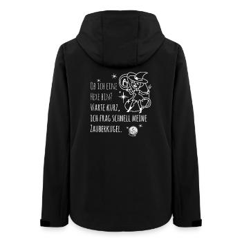Frag meine Zauberkugel – Spiritueller Hexen-Spruch - Frauen Recycelte Softshelljacke von Stanley/Stella - Schwarz - Hinten - AI Model Female 172 light (172cm)