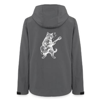 Tier Gitarre Katze Musik Kunst - Frauen Recycelte Softshelljacke von Stanley/Stella - Anthrazit - Hinten - AI Model Female 172 light (172cm)