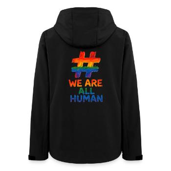 #WeAreAllHuman - Conception d’aquarelle arc-en-ciel - Veste softshell femme recyclée Stanley/Stella - noir - Dos - AI Model Female 172 light (172cm)