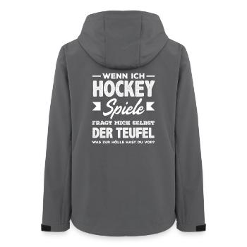 Lustiges Hockey Hockeyspieler Geschenk - Frauen Recycelte Softshelljacke von Stanley/Stella - Anthrazit - Hinten - AI Model Female 172 light (172cm)