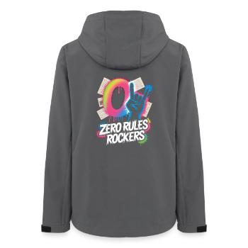 Zero Rules Rockers Punk Rock Music - Frauen Recycelte Softshelljacke von Stanley/Stella - Anthrazit - Hinten - AI Model Female 172 light (172cm)
